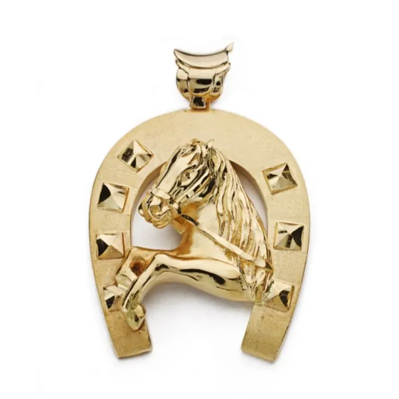 Colgante oro 18k hombre 48 mm. herradura caballo medio cuerpo