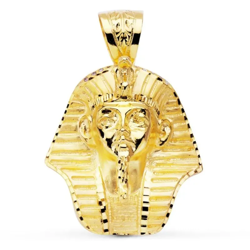 Colgante oro 18k hombre 46 mm. cabeza faraón grande