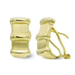 Pendientes oro 18k mujer verticales lisos formas mate brillo omega