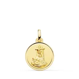 Virgen de las Angustias medalla oro 18k unisex 16 mm. centro lisa bis