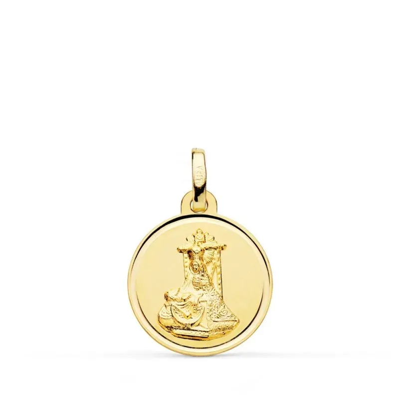 Virgen de las Angustias medalla oro 18k unisex 16 mm. centro lisa bis