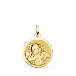 Ángel Niña Revoltosa medalla oro 18k 16 mm. brillo