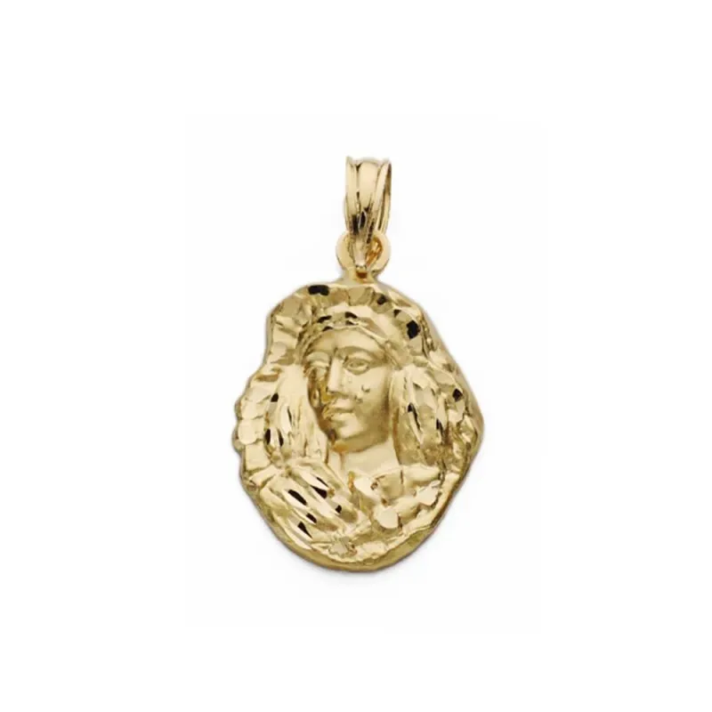 Esperanza de Triana colgante oro 18k unisex medalla silueta detalles