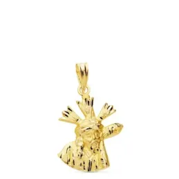 Gran Poder colgante oro 18k medalla unisex 20 mm. detalles realistas