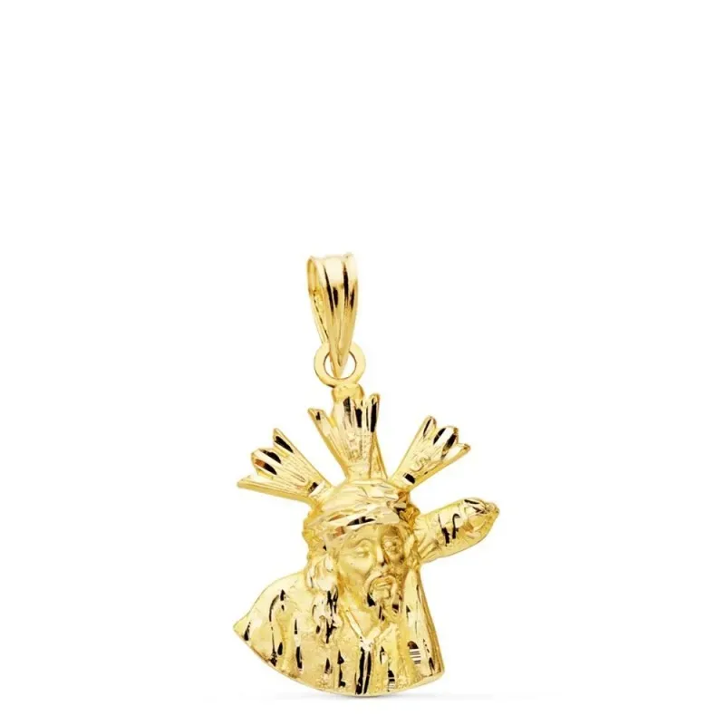 Gran Poder colgante oro 18k medalla unisex 20 mm. detalles realistas