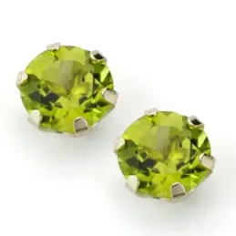 Pendientes oro 9k mujer olivina natural 8 mm. garras