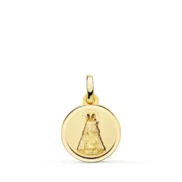 Virgen de los Desamparados colgante oro 18k medalla 14 mm. centro com