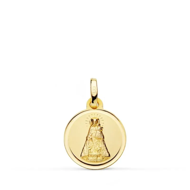 Virgen de los Desamparados colgante oro 18k medalla 14 mm. centro com