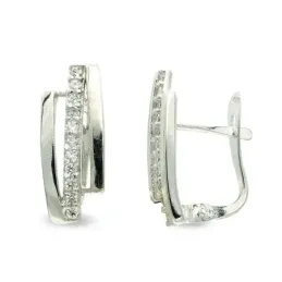 Pendientes oro blanco 9k mujer 15 mm. barras verticales combinadas ci