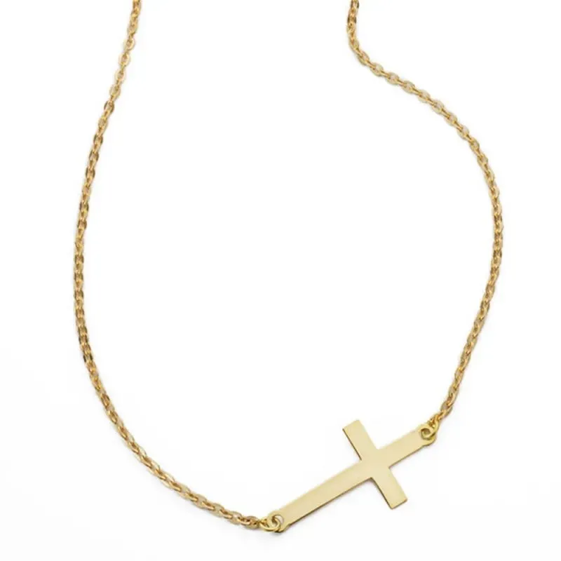 Gargantilla oro 9k mujer 42 cm. forzada cruz centro 24 mm.