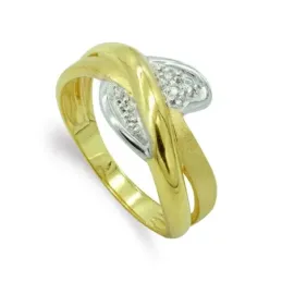 Sortija oro bicolor 18k mujer formas combinadas