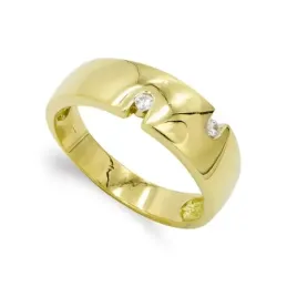 Sortija oro 18k mujer circonitas huecos cuerpo