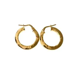 Pendientes plata Ley 925m aros mujer 15 mm. forma irregular chapados