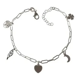 Pulsera plata Ley 925m mujer 17 cm. cadena forzada alargada detalle c