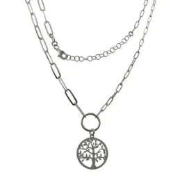 Gargantilla plata Ley 925m mujer 40.5 cm. cadena forzada alargada col