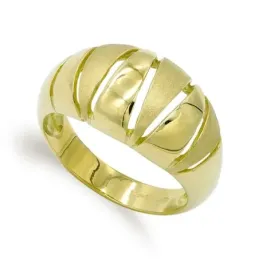 Sortija oro 18k mujer líneas caladas lisa mate brillo
