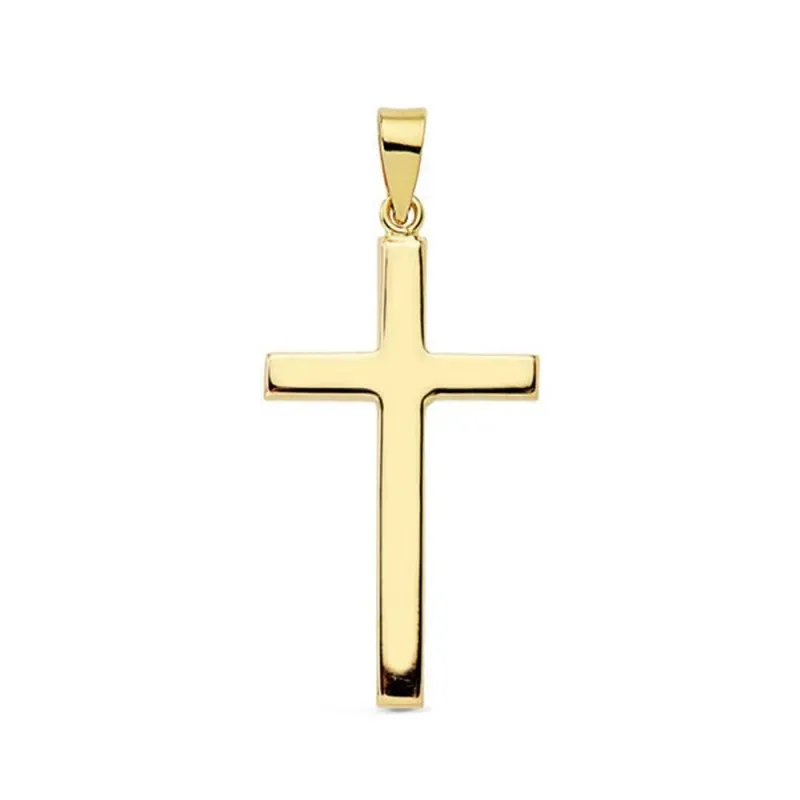 Cruz colgante oro 9k unisex 31 mm. lisa