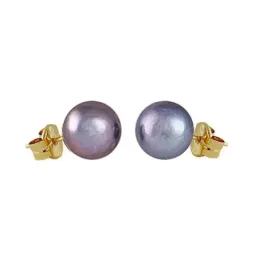 Pendientes oro 18k mujer 7.5 mm. perla cultivada presión