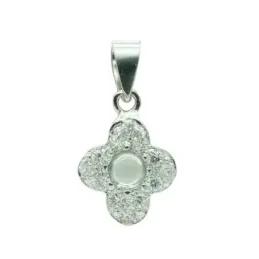 Cruz colgante oro blanco 18k mujer 14 mm. circonitas combinadas