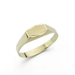 Sello oro 9k bebé cabeza rectangular bordes tallados