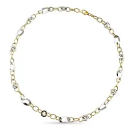 Gargantilla oro bicolor 9k mujer 45 cm. eslabones enlazados combinado