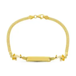 Esclava oro 18k niña 16 cm. figura patos esmaltados color chapa lisa