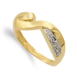 Sortija oro bicolor 18k mujer bandas formas circonitas