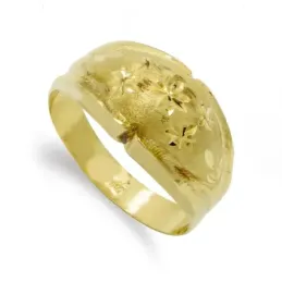 Sortija oro 18k mujer cabeza ancha lapidada detalles tallados