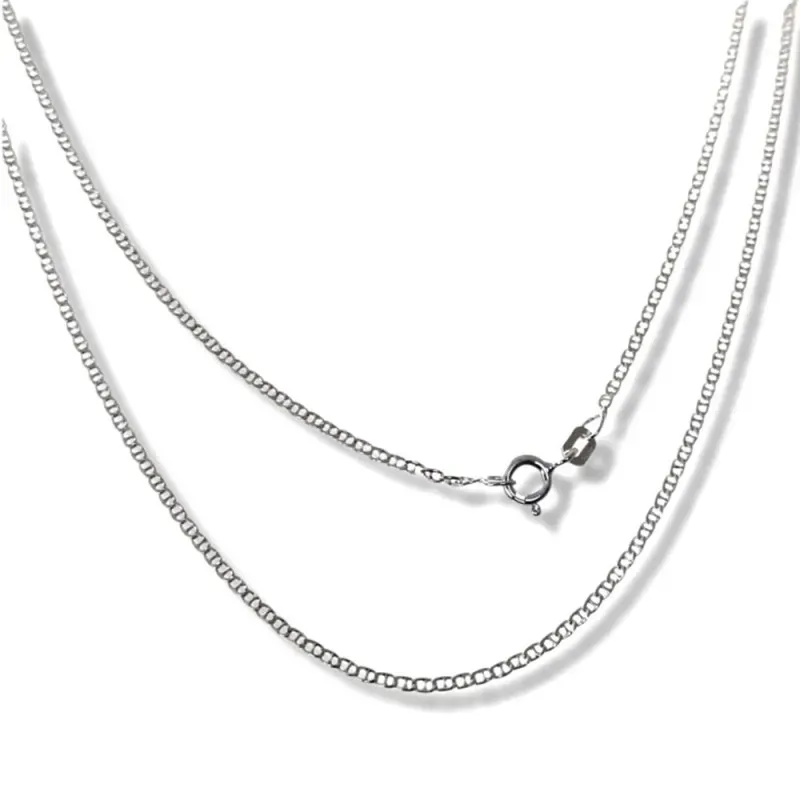 Cadena plata Ley 925m unisex 45 cm. marina ancho eslabón 1.5 mm. reas