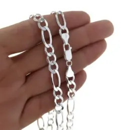 Cadena plata Ley 925m unisex 50 cm. aternada 3+1 ancho eslabón 7 mm.
