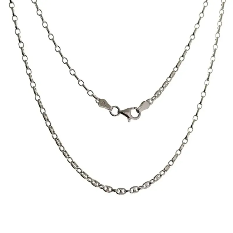 Cadena plata Ley 925m unisex 40 cm. calabrote mosquetón