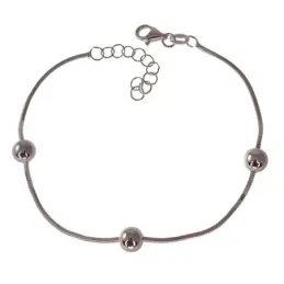 Pulsera plata Ley 925m mujer 18 cm. cadena cola de topo lapidada comb