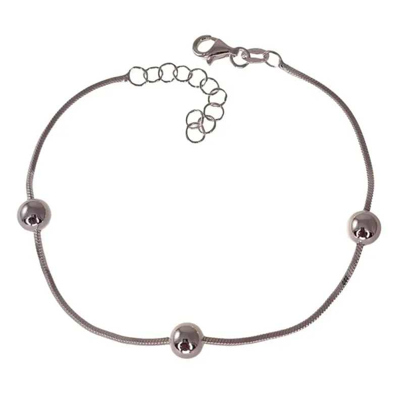 Pulsera plata Ley 925m mujer 18 cm. cadena cola de topo lapidada comb
