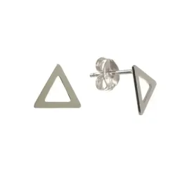 Pendientes plata Ley 925m mujer 9 mm. triángulo calado liso presión