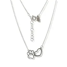 Gargantilla plata Ley 925m mujer 41.5 cm. forzada colgante corazón hu