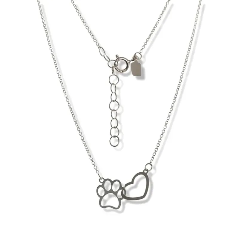 Gargantilla plata Ley 925m mujer 41.5 cm. forzada colgante corazón hu
