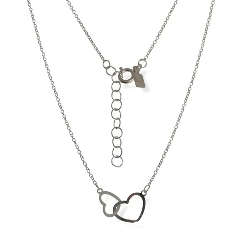 Gargantilla plata Ley 925m mujer 41.5 cm. forzada colgante corazones