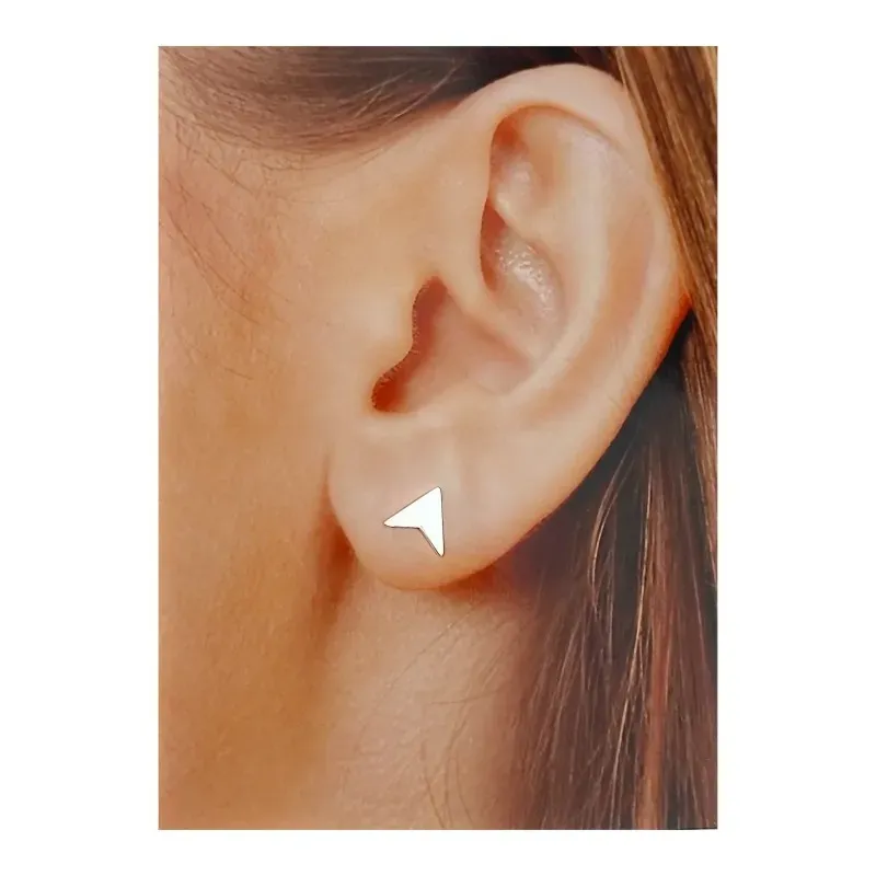 Pendientes plata Ley 925m flecha punta 9 mm. lisa presión