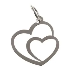 Colgante plata Ley 925m unisex 16 mm. corazones enlazados calados
