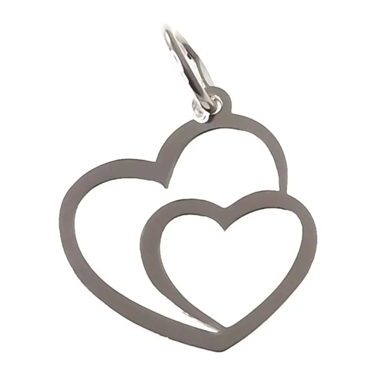 Colgante plata Ley 925m unisex 16 mm. corazones enlazados calados