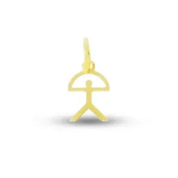 Indalo Colgante Plata Ley 925m chapado oro 14 mm. liso calado
