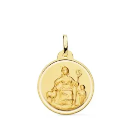Divina Pastora medalla oro 18k unisex 20 mm. bisel liso