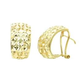 Pendientes oro 9k mujer 17 mm. calados tallados omega