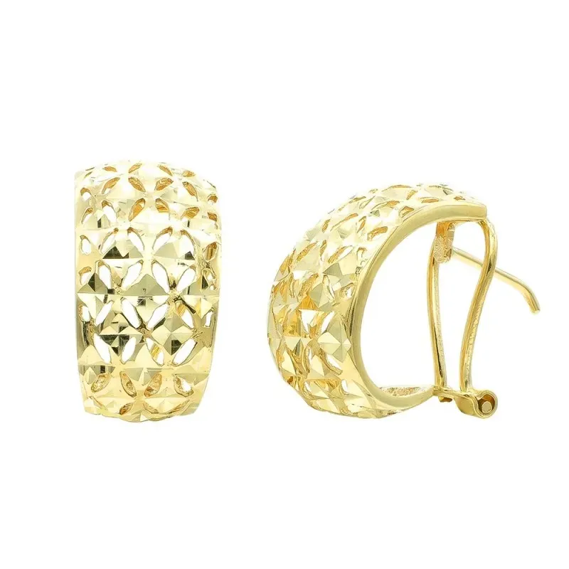 Pendientes oro 9k mujer 17 mm. calados tallados omega