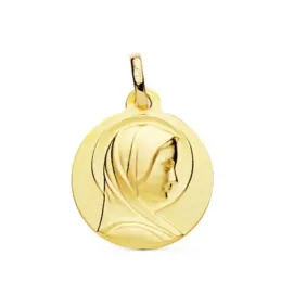 María Francesa medalla oro 18k unisex 18 mm. lisa