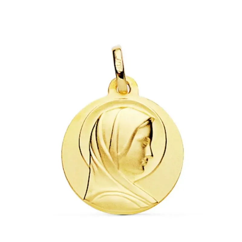María Francesa medalla oro 18k unisex 18 mm. lisa