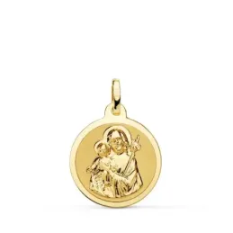 San José medalla oro 18k unisex 18 mm. acabado brillo