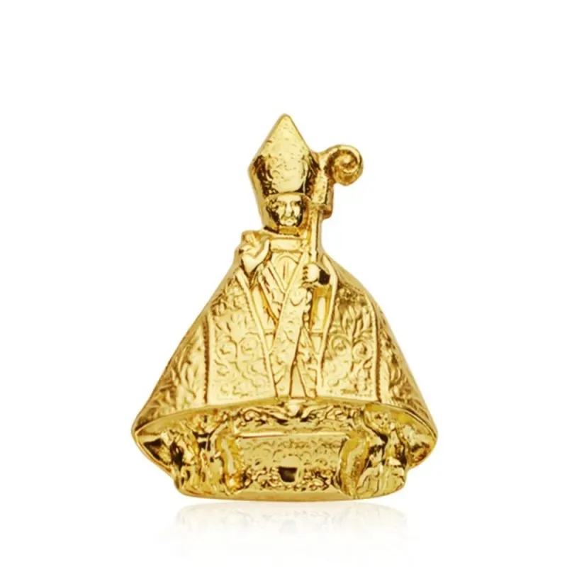 San Fermín medalla oro 18k unisex 22 mm. silueta acabado brillo detal