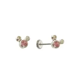 Pendientes plata Ley 925m niña 4 mm. circonitas colores tamaños combi