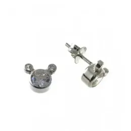 Pendientes plata Ley 925m niña 5 mm. circonitas color tamaños combina